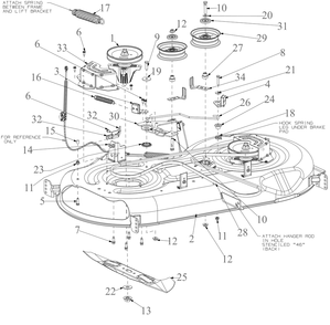 Deck Diagram and Parts List for XT1-LT46KH (13APA9TTA10)(2023) Cub Cadet Lawn Tractor